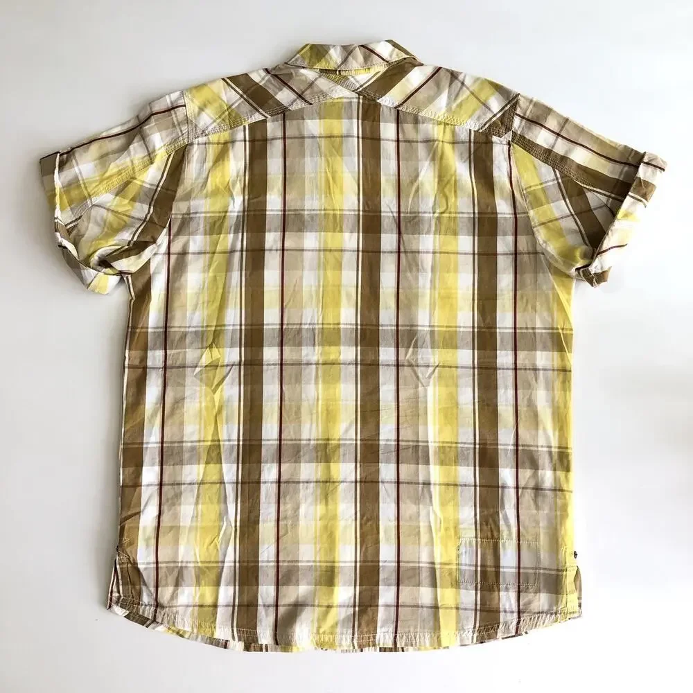 JORDAN Men’s Multicolor SS Plaid S/S Button Slit Shirt Sz L